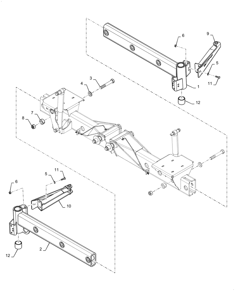 Схема запчастей Case IH WD2304 - (27.551.AJ[02]) - AXLE EXTENSIONS, REAR, WIDE ASN YGG677501 (27) - REAR AXLE SYSTEM