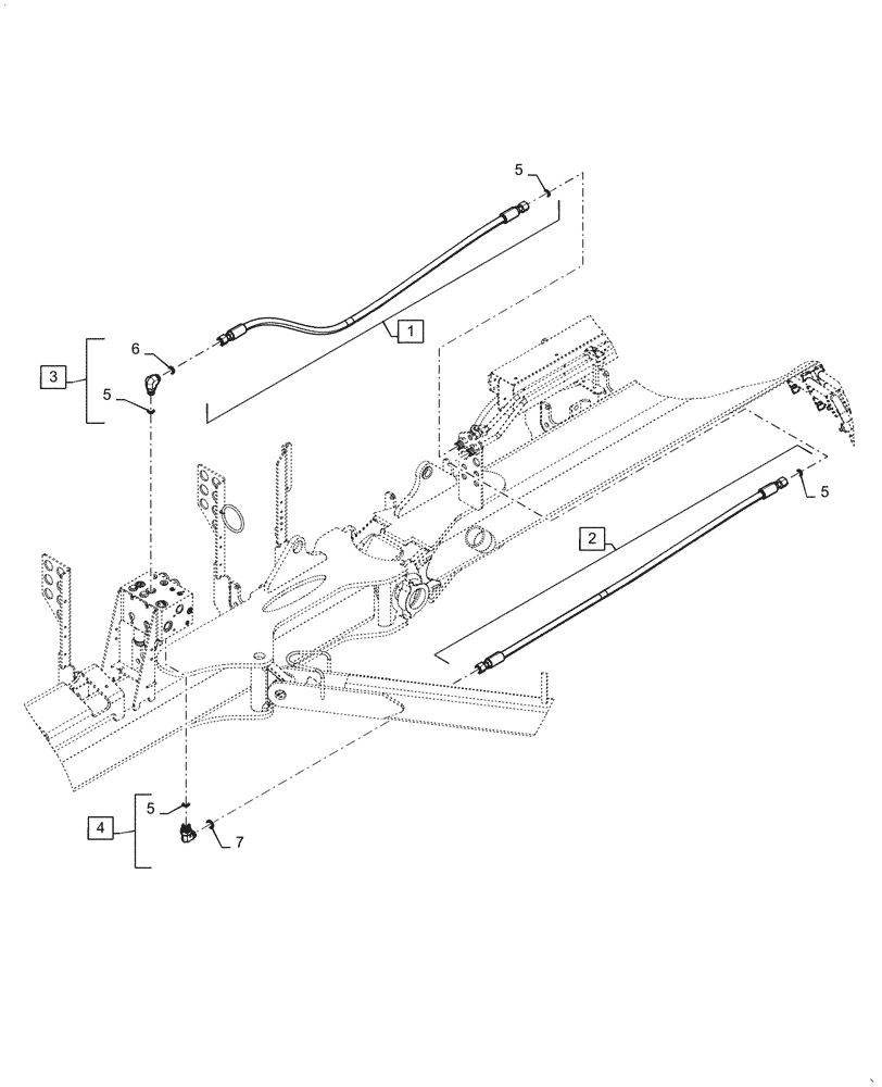 Схема запчастей Case IH 2150 - (35.744.AH[05]) - BULK FILL HYDRAULIC HOSES (35) - HYDRAULIC SYSTEMS