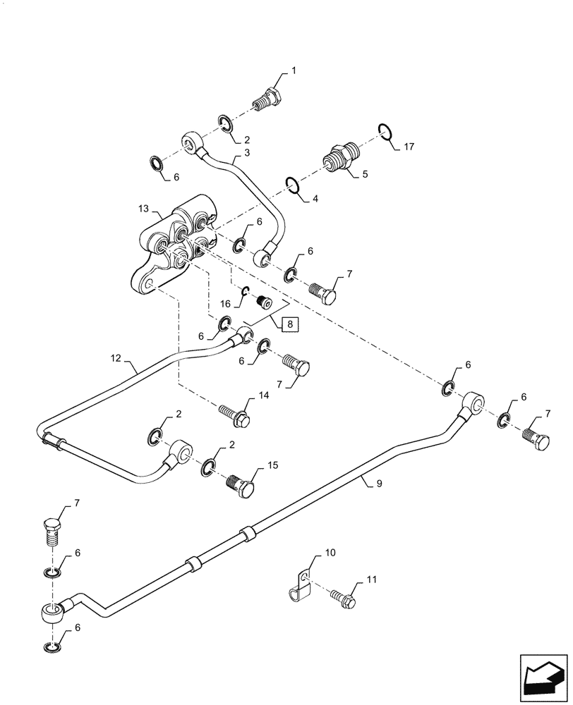 Схема запчастей Case IH 6TAA-9004 350HP - (10.210.AF[03]) - FUEL, DRAIN (10) - ENGINE