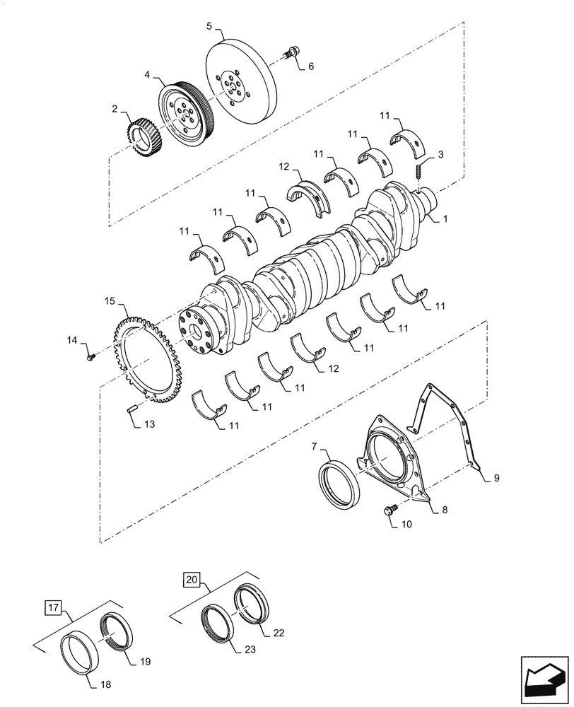 Схема запчастей Case IH 6TAA-8304 275HP - (10.103.AA) - CRANKSHAFT (10) - ENGINE