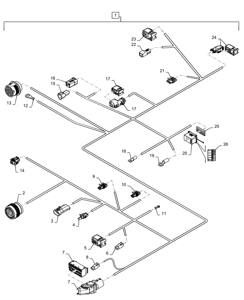 Схема запчастей Case IH PATRIOT 4440 - (55.015.AB[03]) - ENGINE WIRE HARNESS, ASN YGT042518 (55) - ELECTRICAL SYSTEMS