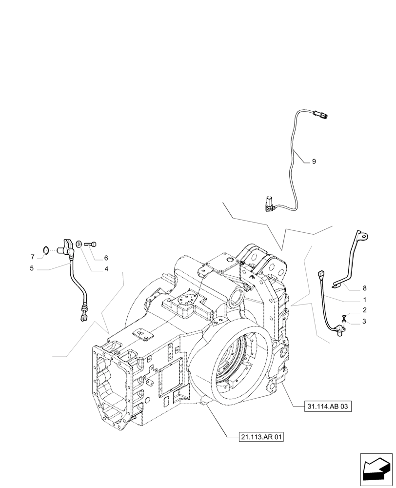 Схема запчастей Case IH PUMA 200 - (55.020.AB[02]) - POWER TAKE-OFF SENSORS AND SWITCHES (55) - ELECTRICAL SYSTEMS