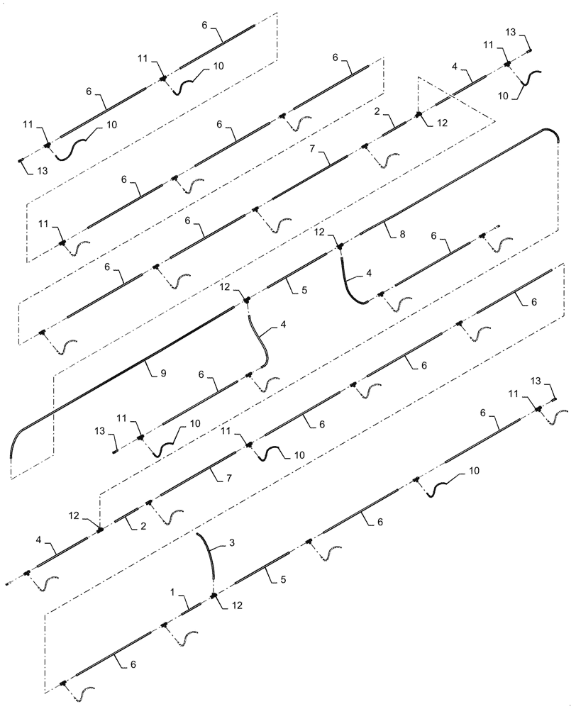 Схема запчастей Case IH 2150 - (36.100.AB[10]) - IN CAB PNEUMATIC DOWN PRESSURE PLUMBING, 24 ROW (36) - PNEUMATIC SYSTEM