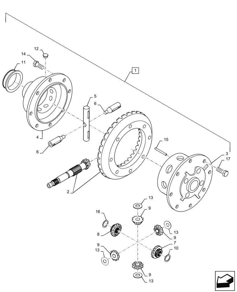 Схема запчастей Case IH FARMALL 45C - (27.106.020) - DIFFERENTIAL ASSY, REAR (27) - REAR AXLE SYSTEM