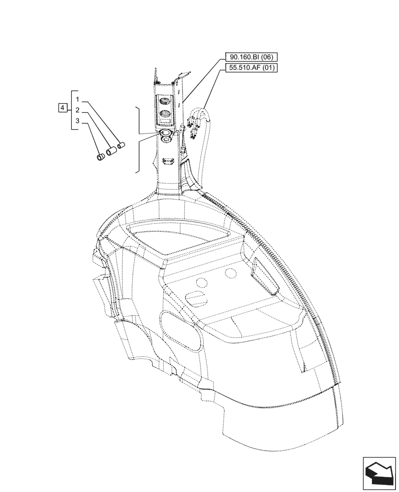 Схема запчастей Case IH PUMA 165 - (55.512.AD[03]) - VAR - 338330, 758871, 758805, 758806, 758807 - CIGARETTE LIGHTER (55) - ELECTRICAL SYSTEMS