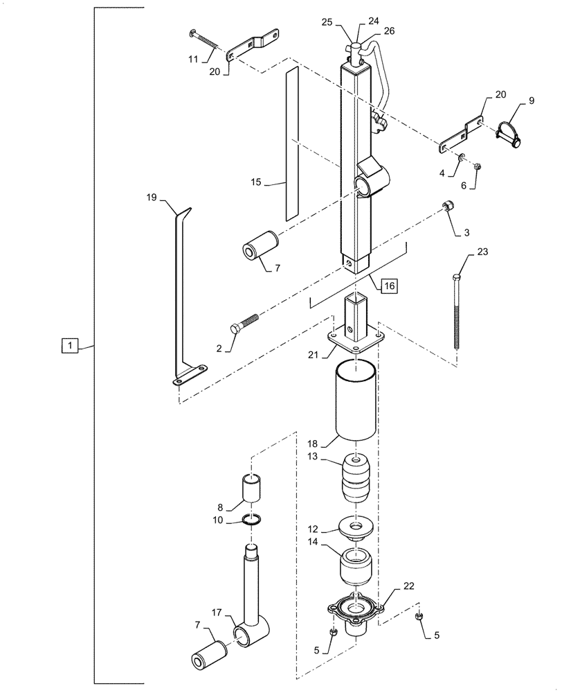Схема запчастей Case IH DH253 - (88.100.44[09]) - JACK ASSY (88) - ACCESSORIES