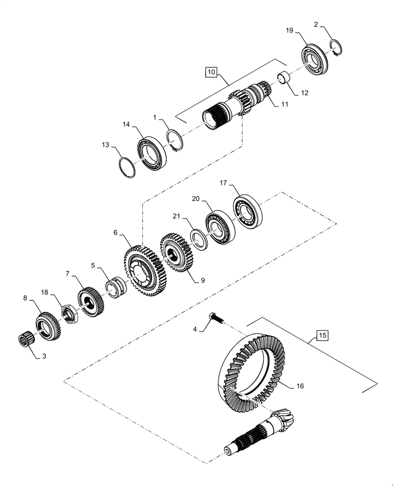 Схема запчастей Case IH FARMALL 50A - (27.304.AD[01]) - GEARBOX (27) - REAR AXLE SYSTEM