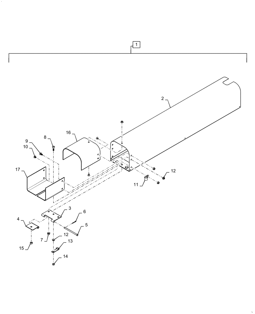 Схема запчастей Case IH 635 - (88.074.02) - KIT CHUTE ASSY MALE 1R (88) - ACCESSORIES