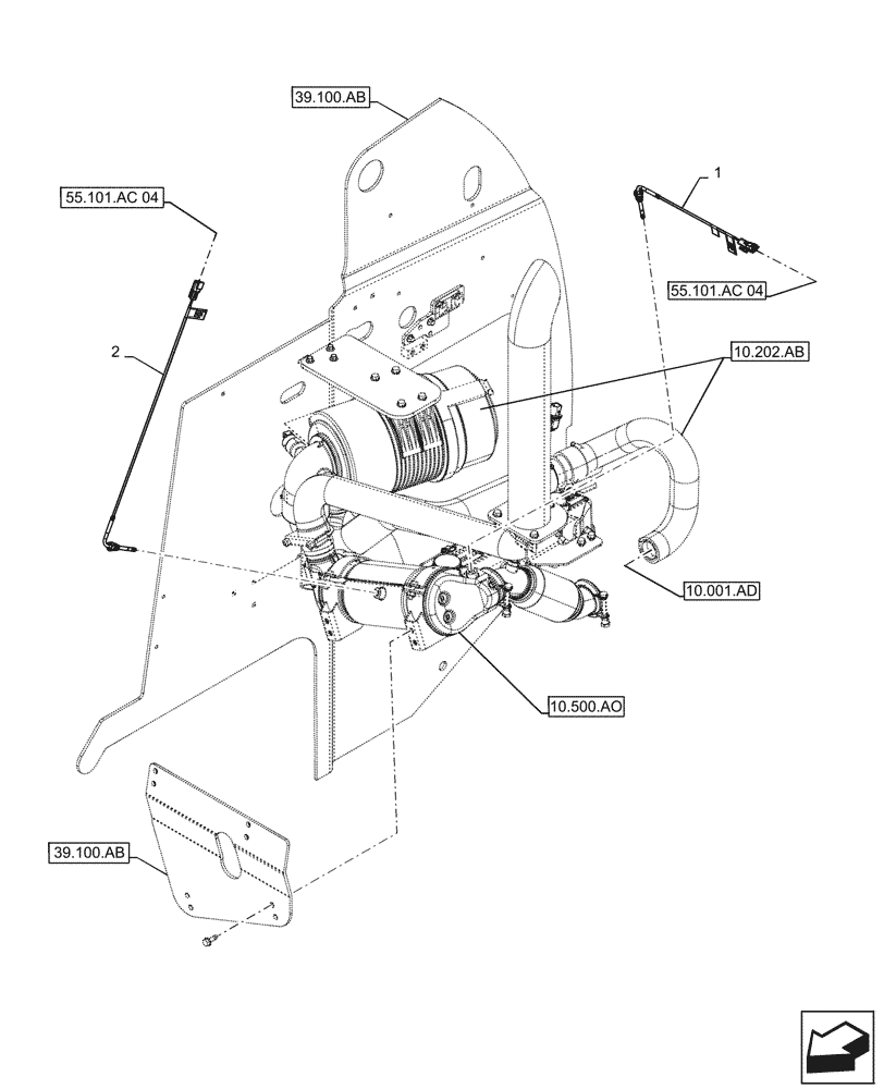Схема запчастей Case IH SV280 - (55.014.AM) - EGT SENSOR (55) - ELECTRICAL SYSTEMS