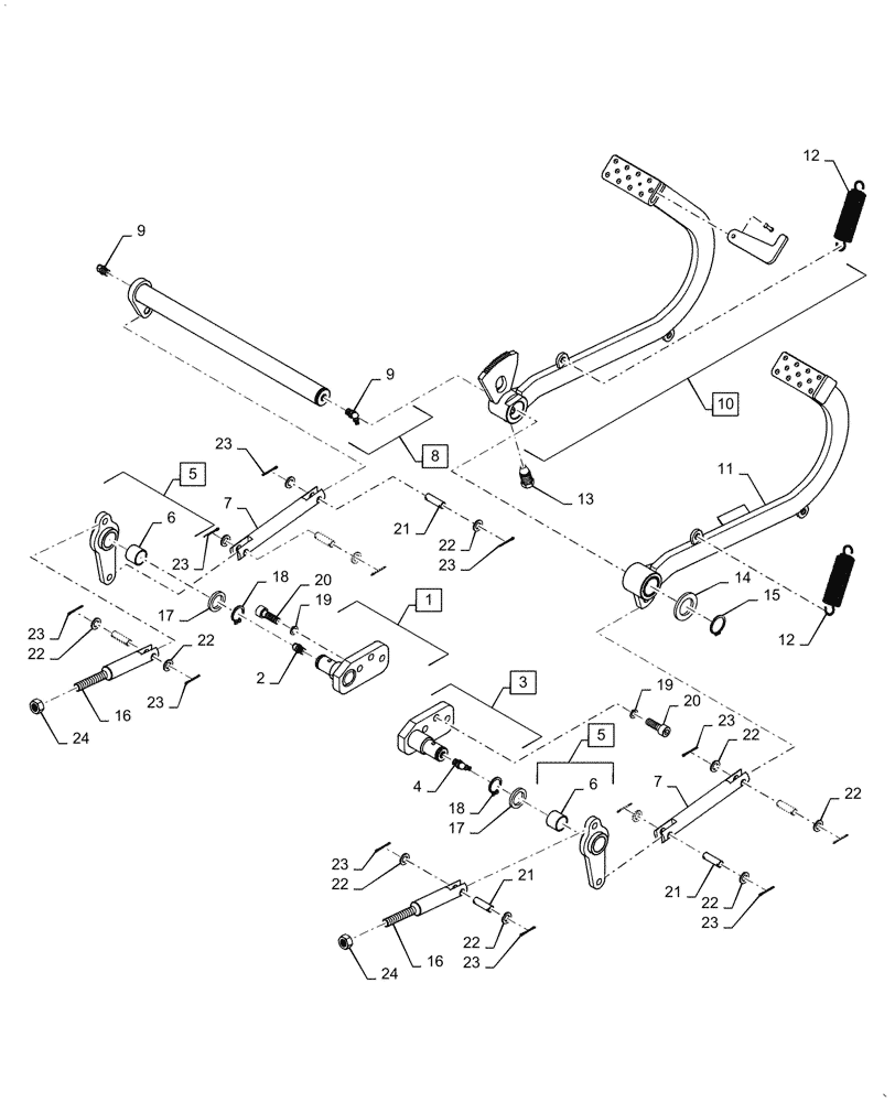 Схема запчастей Case IH FARMALL 70A - (33.202.BN[01]) - BRAKE PEDAL AND LINKAGE (33) - BRAKES & CONTROLS