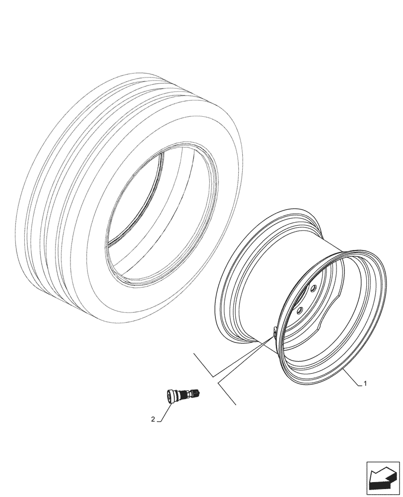 Схема запчастей Case IH MAXXUM 135 - (44.511.AE[27]) - VAR - 8138401 - FRONT, WHEEL, 2WD (W10LX16) (44) - WHEELS