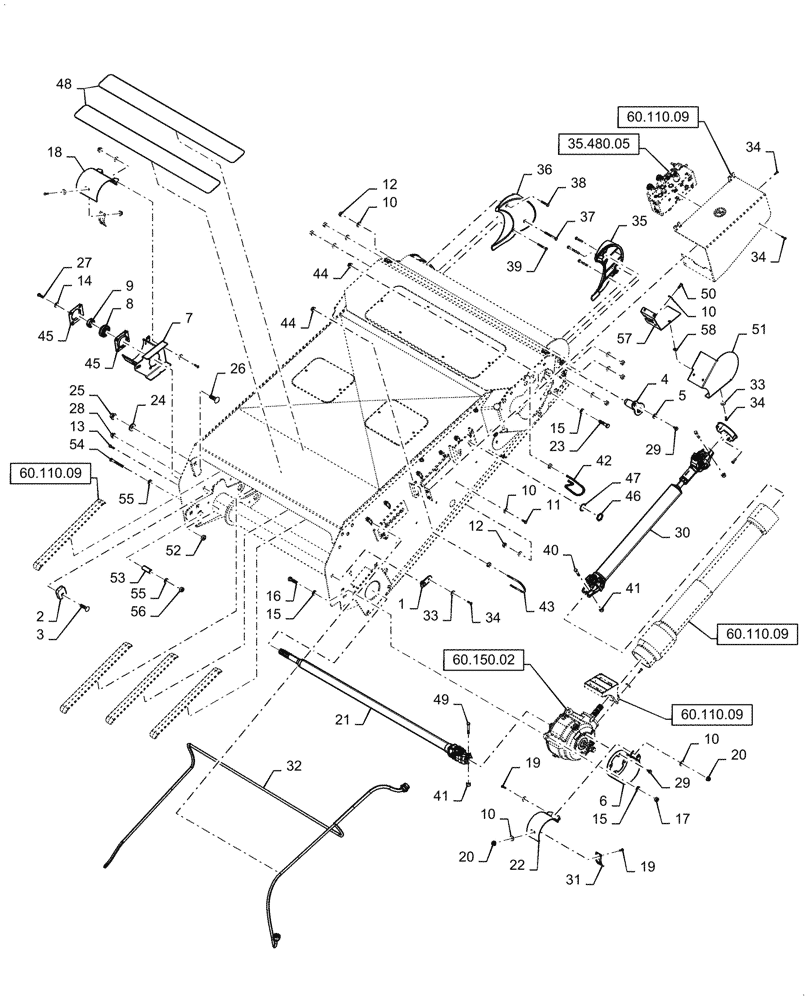 Схема запчастей Case IH 7120 - (60.110.08) - FEEDER FRAME (60) - PRODUCT FEEDING