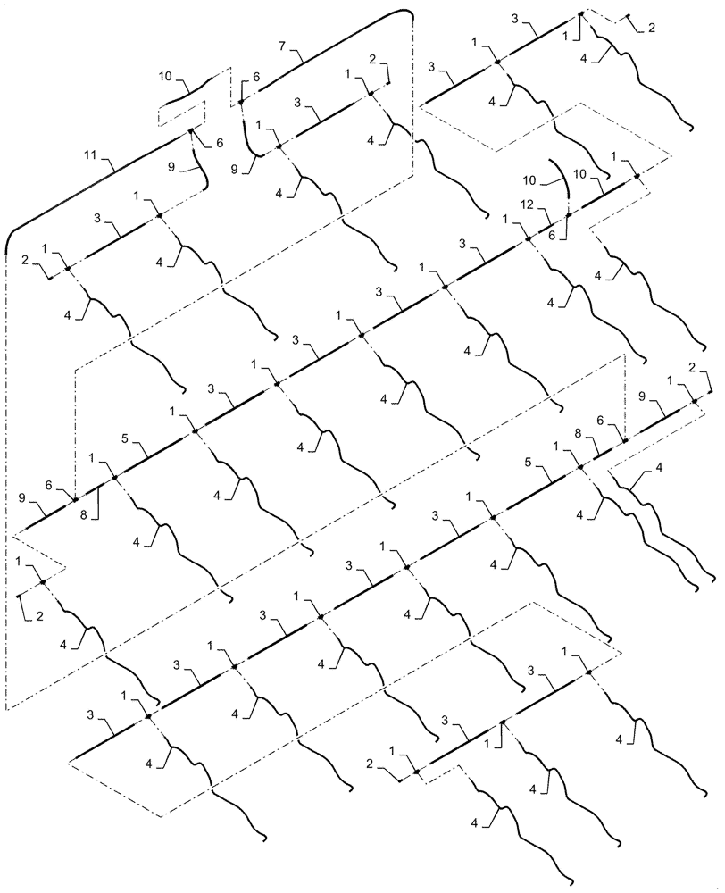 Схема запчастей Case IH 2150 - (77.105.AF[12]) - CLOSING AIR PLUMBING 24 ROW FRONT FOLD (77) - SEEDING/PLANTING