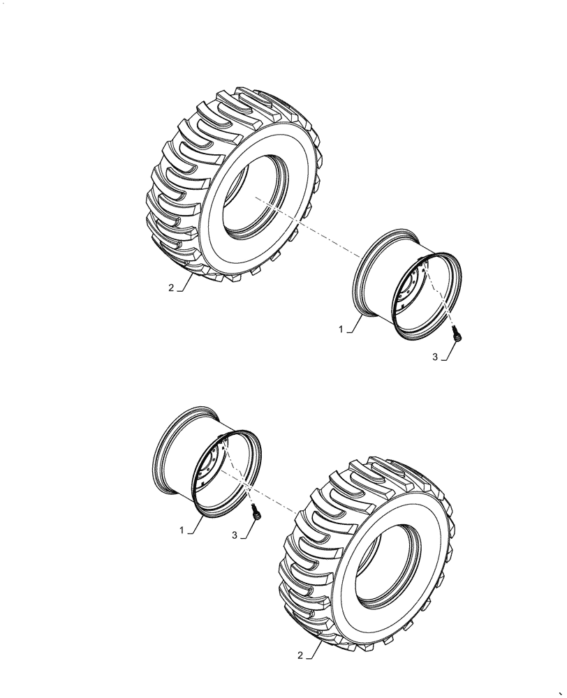 Схема запчастей Case IH FARMALL 50A - (44.511.AE[02]) - FRONT WHEEL ASSY, 4WD, USE FOR MY16 (44) - WHEELS