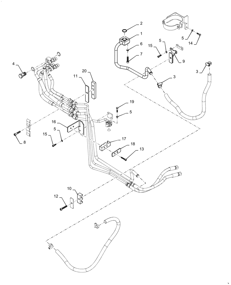 Схема запчастей Case IH FARMALL 60A - (41.200.AO[02]) - HYDRAULIC STEERING LINES (41) - STEERING