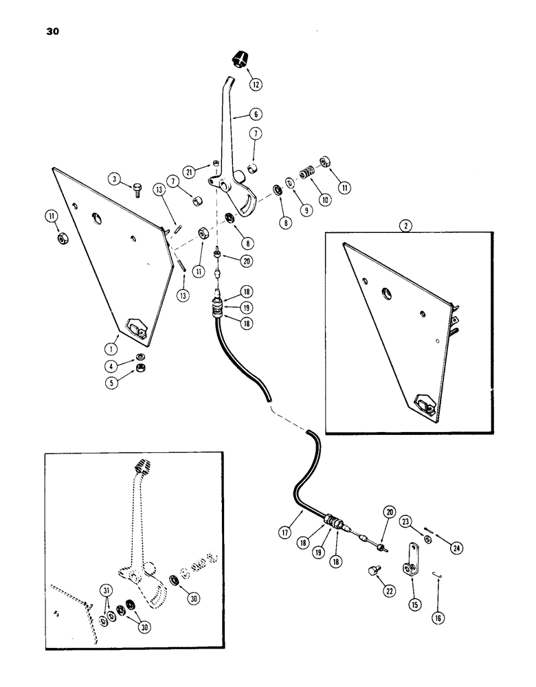 Схема запчастей Case IH 1070 - (030) - THROTTLE CONTROLS, (451B) DIESEL ENGINE, HAND THROTTLE (03) - FUEL SYSTEM