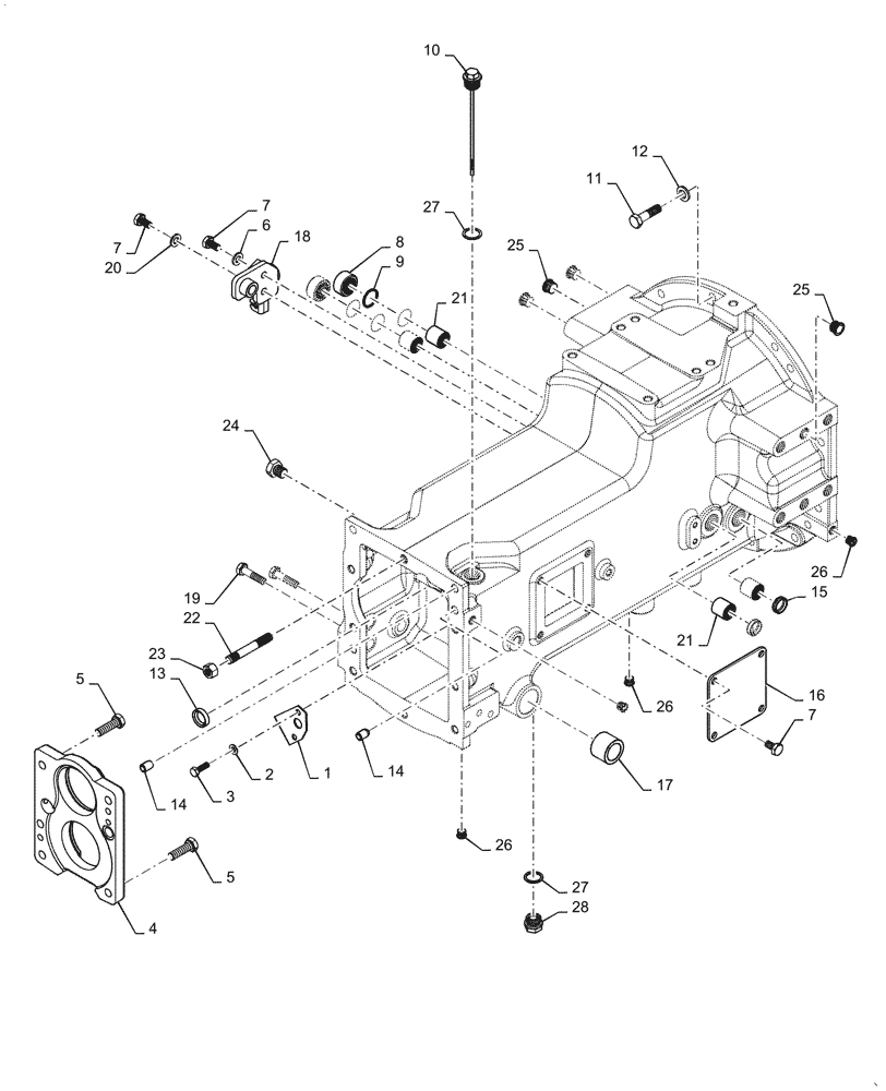 Схема запчастей Case IH FARMALL 50A - (27.100.AB[02]) - AXLE HOUSING, REAR (27) - REAR AXLE SYSTEM