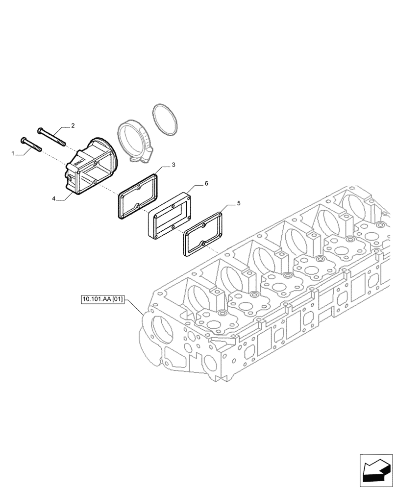 Схема запчастей Case IH F2CFP613C H006 - (10.254.AM[01]) - INTAKE & EXHAUST MANIFOLD (10) - ENGINE