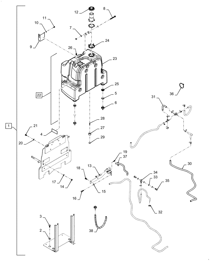 Схема запчастей Case IH FARMALL 60A - (10.216.AI[05]) - FUEL TANK (10) - ENGINE