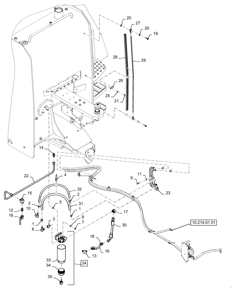 Схема запчастей Case IH STEIGER 500 - (10.214.01[02]) - FUEL PUMP, SIGHTGLASS (10) - ENGINE