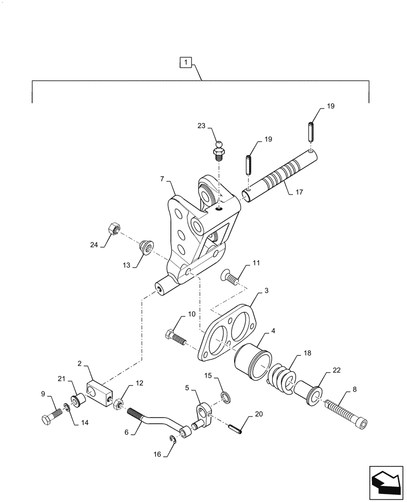 Схема запчастей Case IH FARMALL 50A - (35.100.AB[06]) - TOP LINK BRACKET ASSY, HYDRAULIC POWER LIFT, 1500 KG (35) - HYDRAULIC SYSTEMS