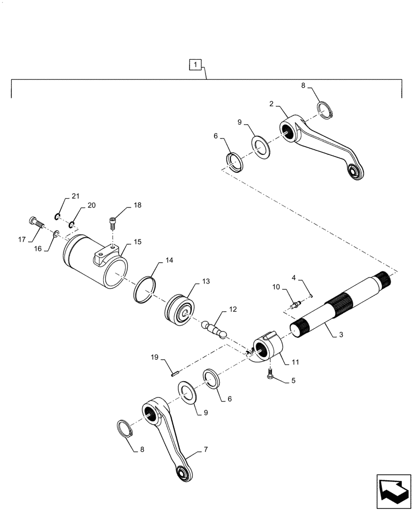 Схема запчастей Case IH FARMALL 50A - (35.100.AB[04]) - CYLINDER ASSY, HYDRAULIC POWER LIFT, 1500 KG (35) - HYDRAULIC SYSTEMS