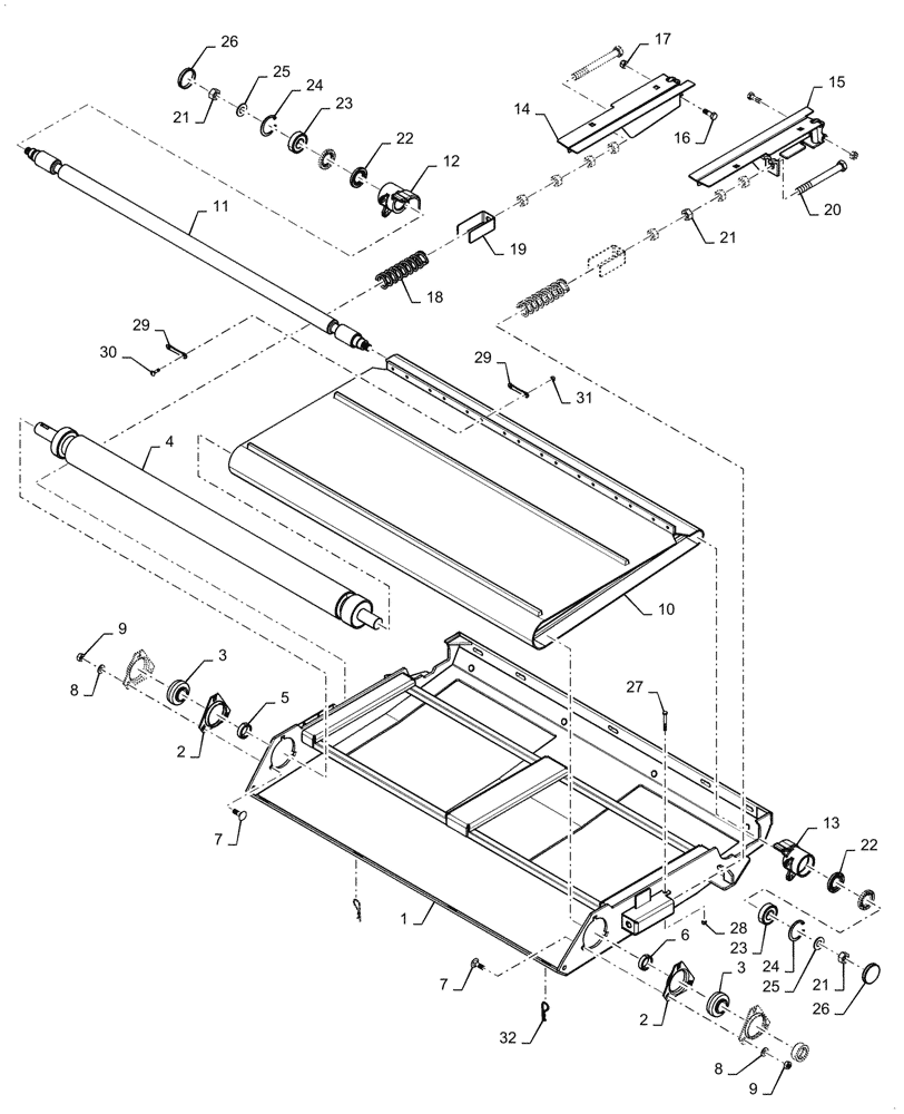 Схема запчастей Case IH 3162 - (58.115.02[03]) - FEEDER ASSY, RH, ASN YHH051300 (58) - ATTACHMENTS/HEADERS