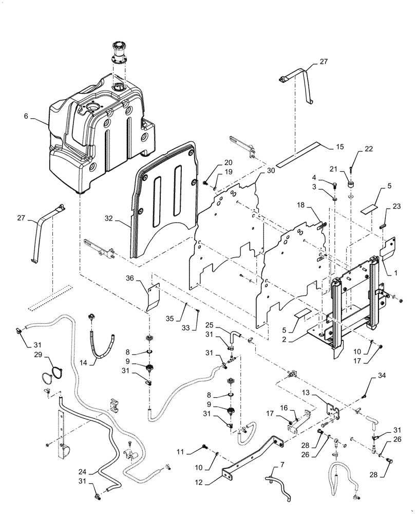 Схема запчастей Case IH FARMALL 60A - (10.216.AI[03]) - FUEL TANK (10) - ENGINE