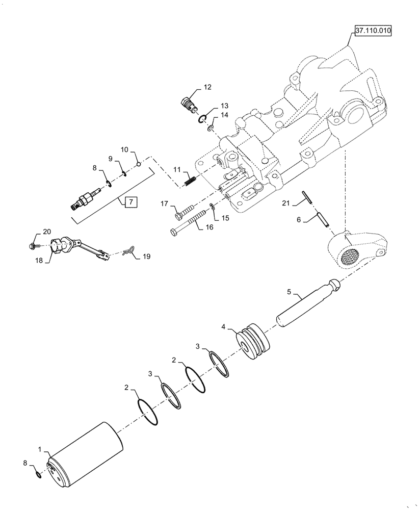 Схема запчастей Case IH FARMALL 45C - (35.116.010) - HYDRAULIC CYLINDER (35) - HYDRAULIC SYSTEMS
