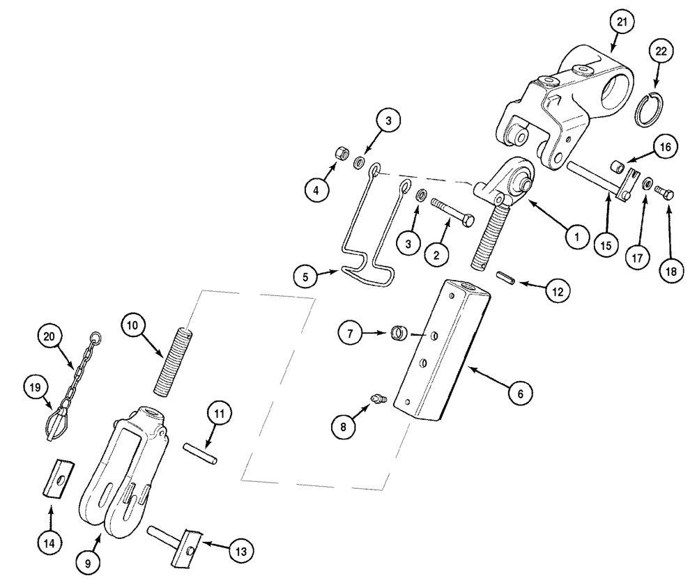 Схема запчастей Case IH 5150 - (9G-006[02]) - HITCH - UPPER LIFT LINKS, BALL END TOP LINK, (STANDARD) (09) - CHASSIS/ATTACHMENTS