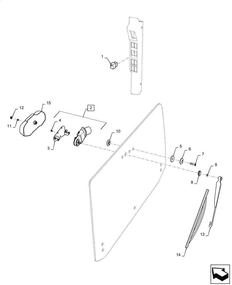 Схема запчастей Case IH FARMALL 40C - (55.518.020) - REAR, WIPER MOTOR, WINDOW (55) - ELECTRICAL SYSTEMS