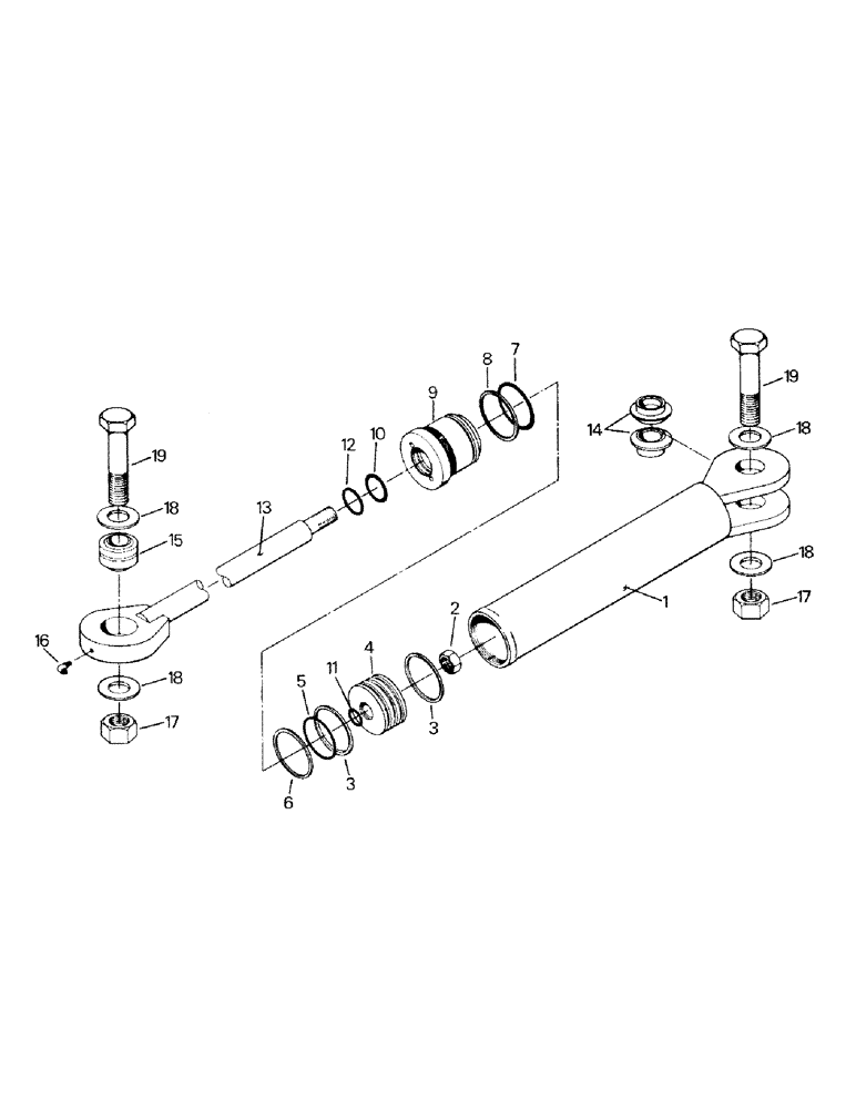 Схема запчастей Case IH KM-325 - (08-18) - STEERING CYLINDER ASSEMBLY, EARLY STYLE, BSN 4164, 8-17-84 (07) - HYDRAULICS
