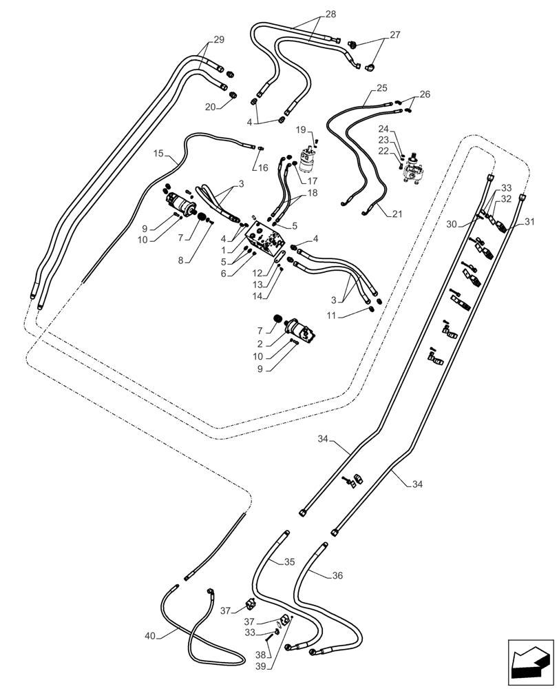 Схема запчастей Case IH A8800 - (35.310.AF[16]) - HYDRAULIC VALVE (ELEVATOR) - MY-16 (35) - HYDRAULIC SYSTEMS