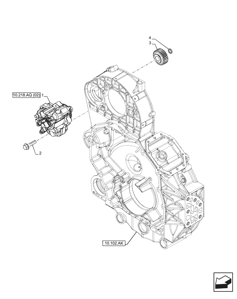 Схема запчастей Case IH F2CFE613J B047 - (10.218.AQ[01]) - FUEL INJECTION PUMP (10) - ENGINE