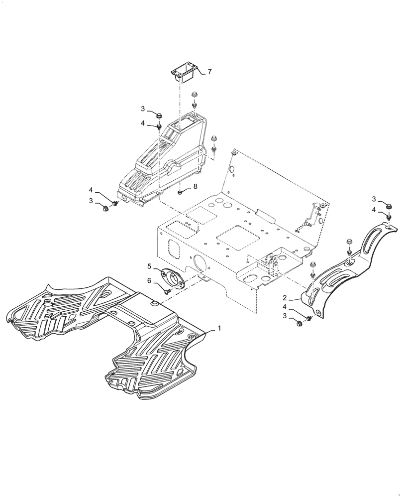 Схема запчастей Case IH FARMALL 45C - (90.160.050) - PANEL, ROPS (90) - PLATFORM, CAB, BODYWORK AND DECALS