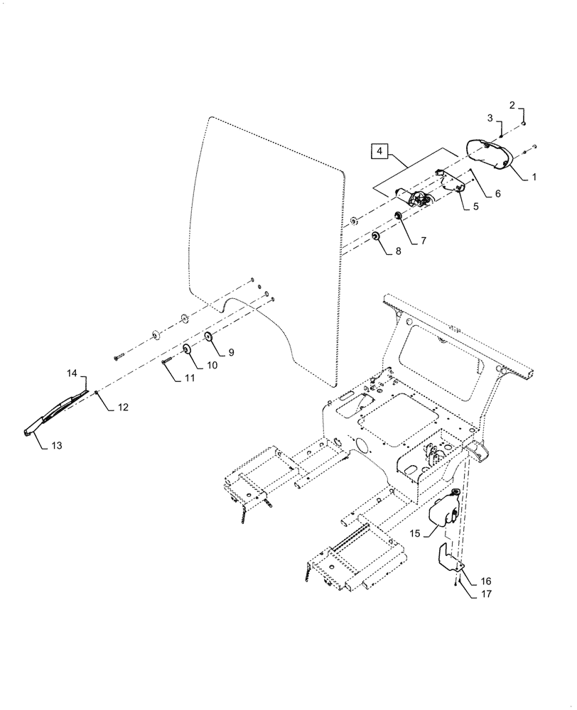 Схема запчастей Case IH FARMALL 40C - (55.518.010) - FRONT, WIPER MOTOR, WINDSHIELD WIPER (55) - ELECTRICAL SYSTEMS