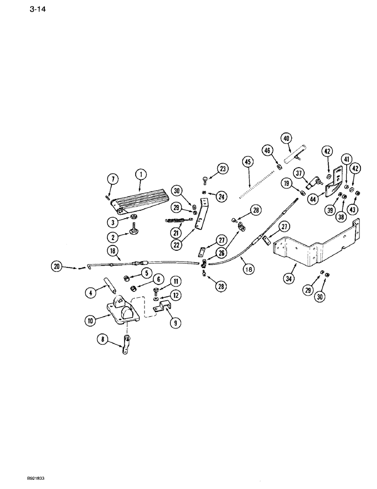 Схема запчастей Case IH 7120 - (3-14) - FOOT THROTTLE CONTROL (03) - FUEL SYSTEM