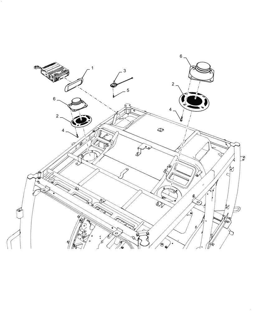Схема запчастей Case IH FARMALL 40C - (55.512.010) - RADIO, SPEAKER (55) - ELECTRICAL SYSTEMS
