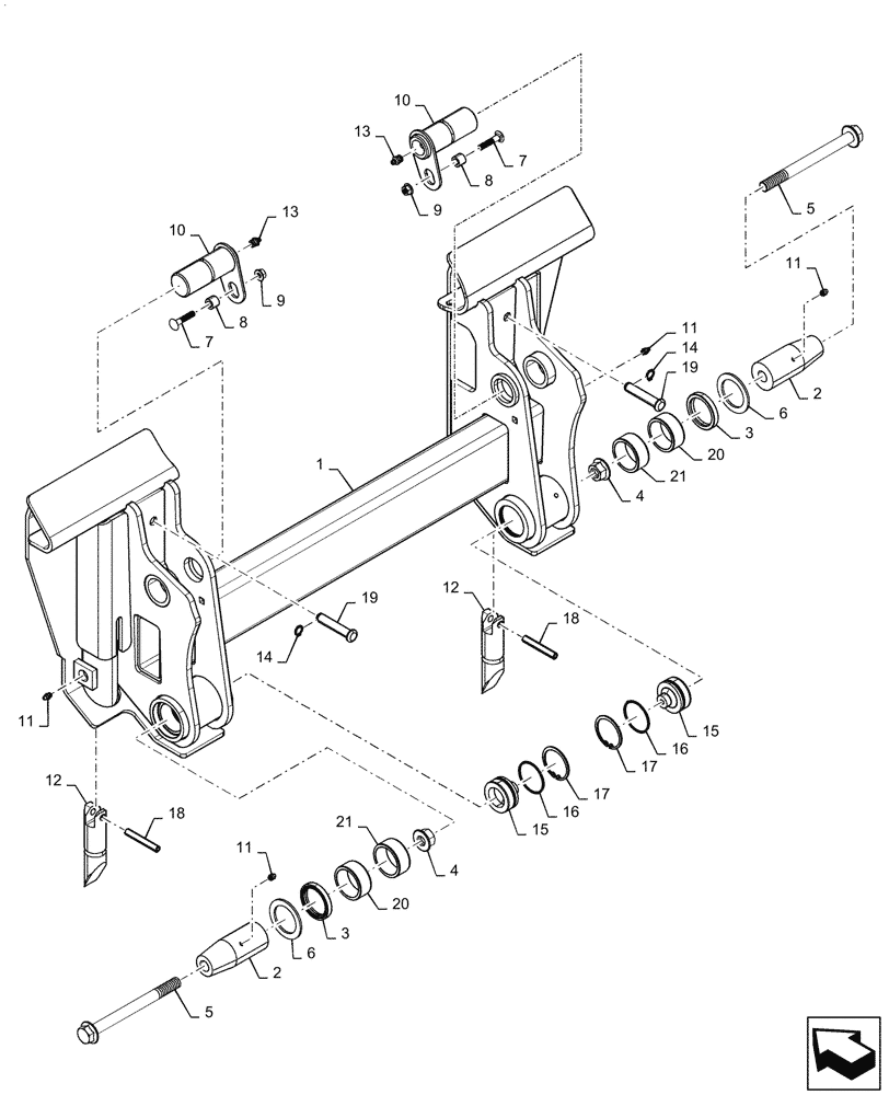 Схема запчастей Case IH TR320 - (39.105.01[01]) - COUPLER BASIC GRAY, 25-NOV-2013 AND NEWER (39) - FRAMES AND BALLASTING