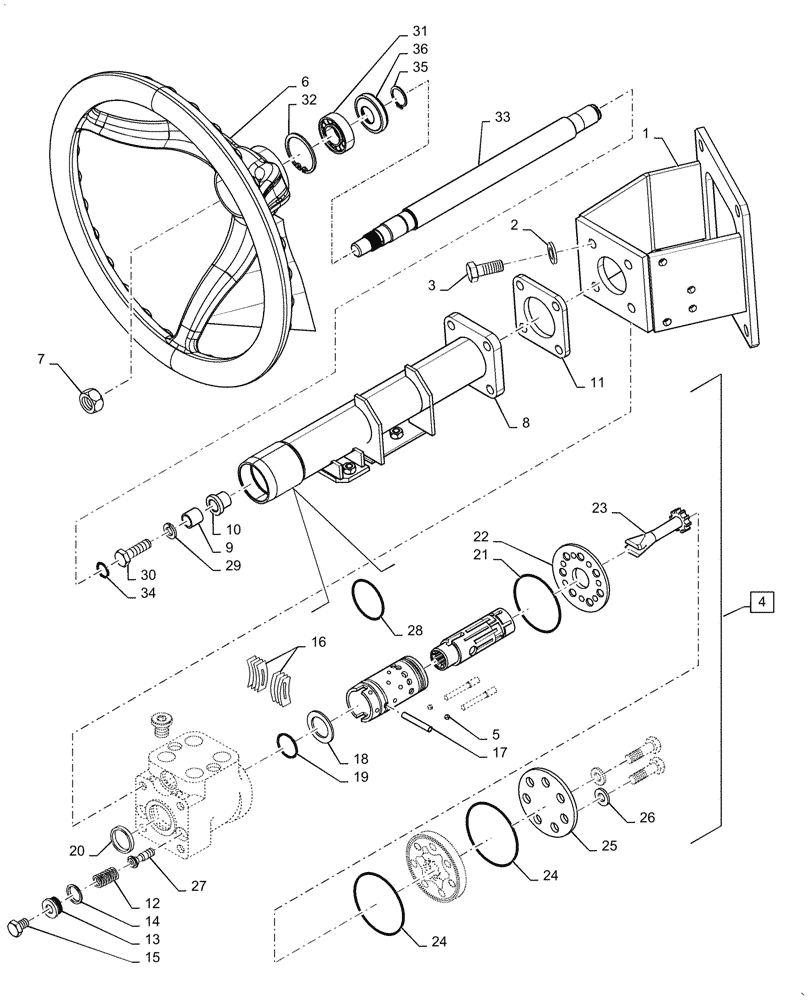 Схема запчастей Case IH FARMALL 70A - (41.101.AB[01]) - STEERING WHEEL AND BOX, USE FOR MY16 (41) - STEERING