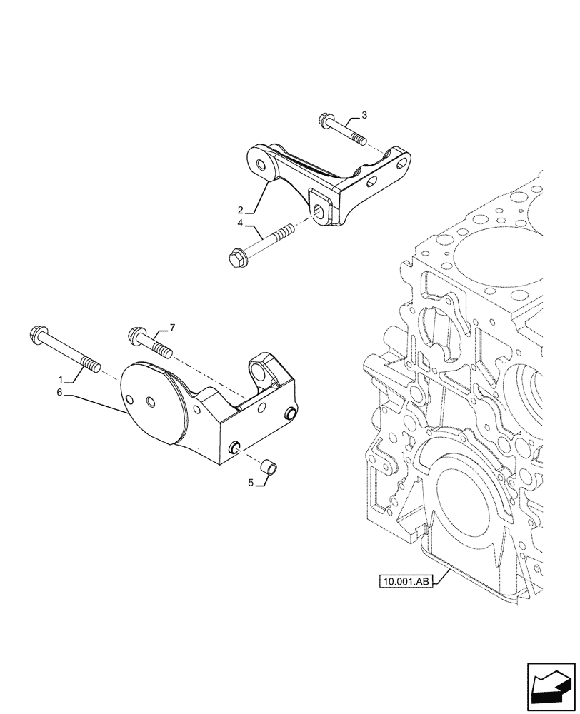 Схема запчастей Case IH F2CFE613J B047 - (55.301.AB) - ALTERNATOR, SUPPORT (55) - ELECTRICAL SYSTEMS