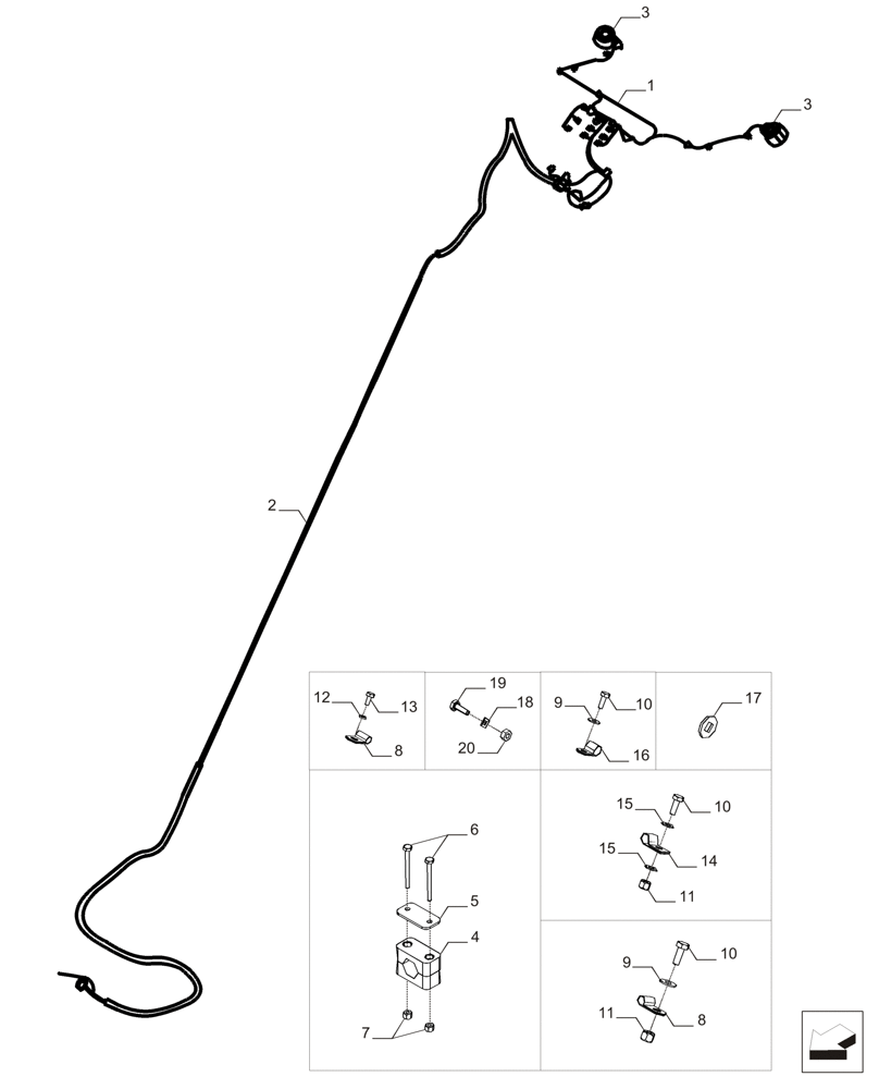 Схема запчастей Case IH A8800 - (55.511.AI[04]) - WIRE HARNESS, ELEVATOR, 900 - MY 2017 (55) - ELECTRICAL SYSTEMS