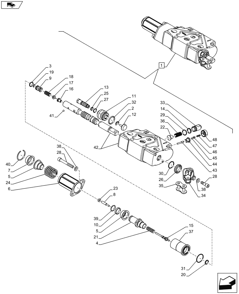 Схема запчастей Case IH FARMALL 65C - (35.204.0301[05]) - REMOTE CONTROL VALVE (S/D WITH KICK-OUT) - BREAKDOWN (332195-334107-334108/743569;333195;336108;334195;337108-339108/743750;335195-336195/743571) (35) - HYDRAULIC SYSTEMS
