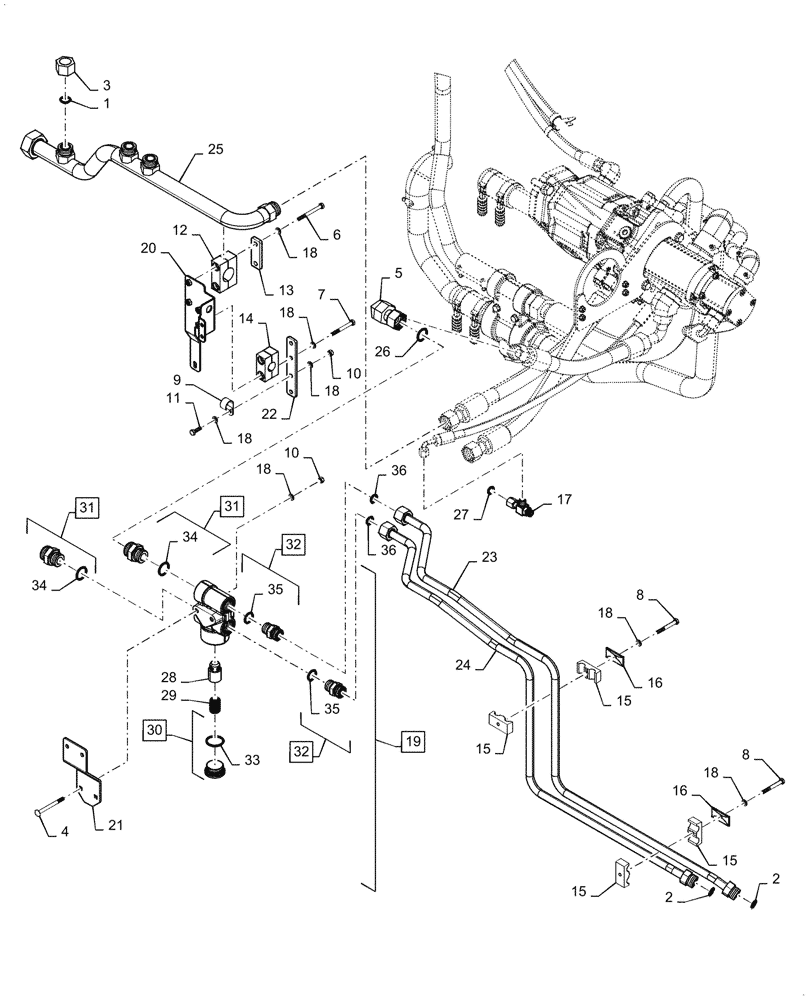 Схема запчастей Case IH STEIGER 540 - (35.600.AQ[01]) - COOLER BY-PASS VALVE (ASN ZGF309205) (35) - HYDRAULIC SYSTEMS