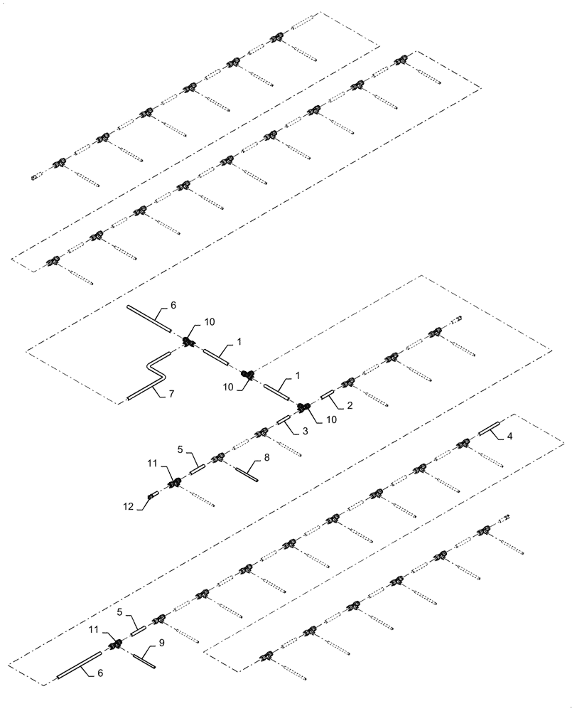Схема запчастей Case IH 2160 - (36.100.AB[13]) - PNEUMATIC LINES AIR CLOSING SUPPLY, 36 ROW (36) - PNEUMATIC SYSTEM