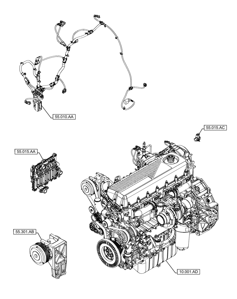 Схема запчастей Case IH F2CFE613J B057 - (00.000.55) - PICTORIAL INDEX - ELECTRICAL SYSTEMS (00) - GENERAL & PICTORIAL INDEX