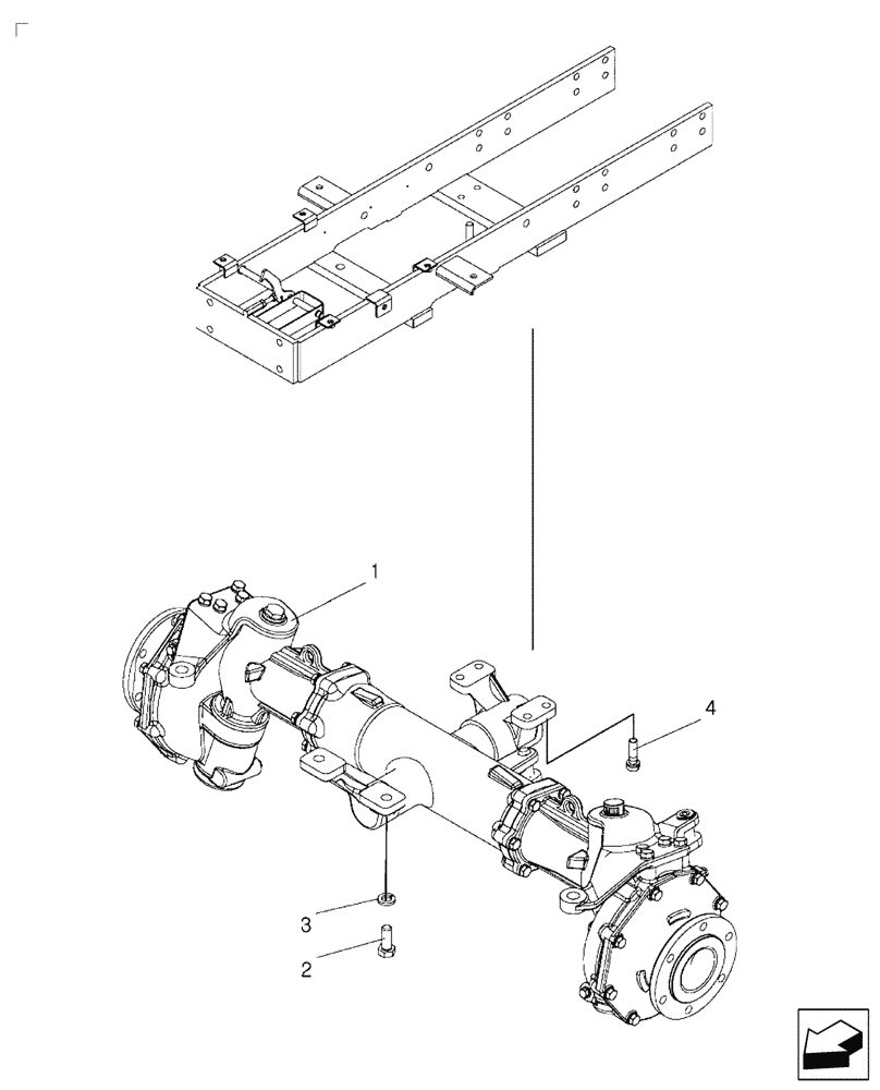 Схема запчастей Case IH FARMALL 35C - (25.100.010) - FRONT AXLE, ASSY (25) - FRONT AXLE SYSTEM