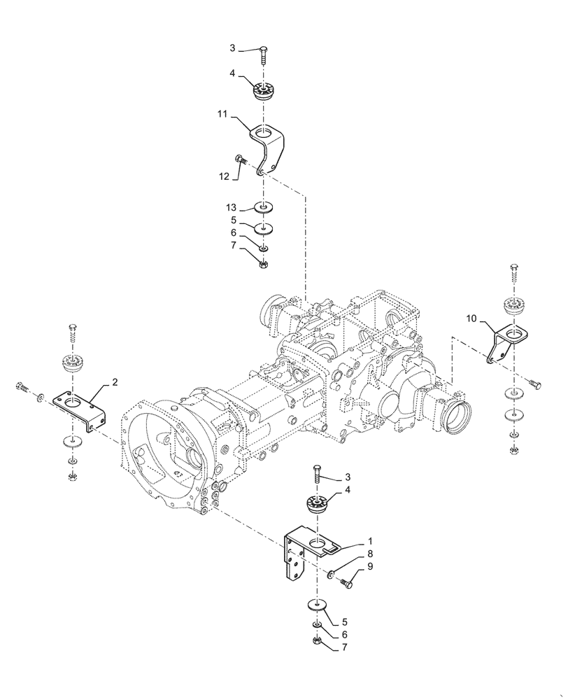 Схема запчастей Case IH FARMALL 35C - (90.118.010) - CAB MOUNT (90) - PLATFORM, CAB, BODYWORK AND DECALS
