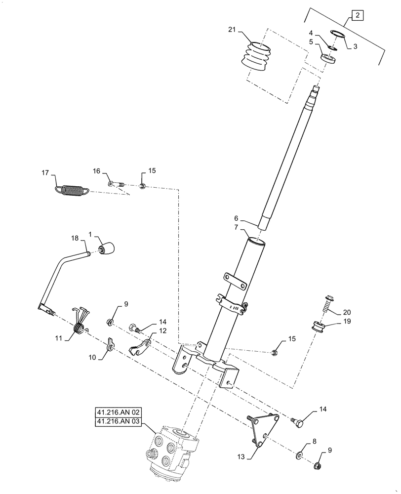Схема запчастей Case IH FARMALL 35C - (41.101.020) - STEERING COLUMN (41) - STEERING