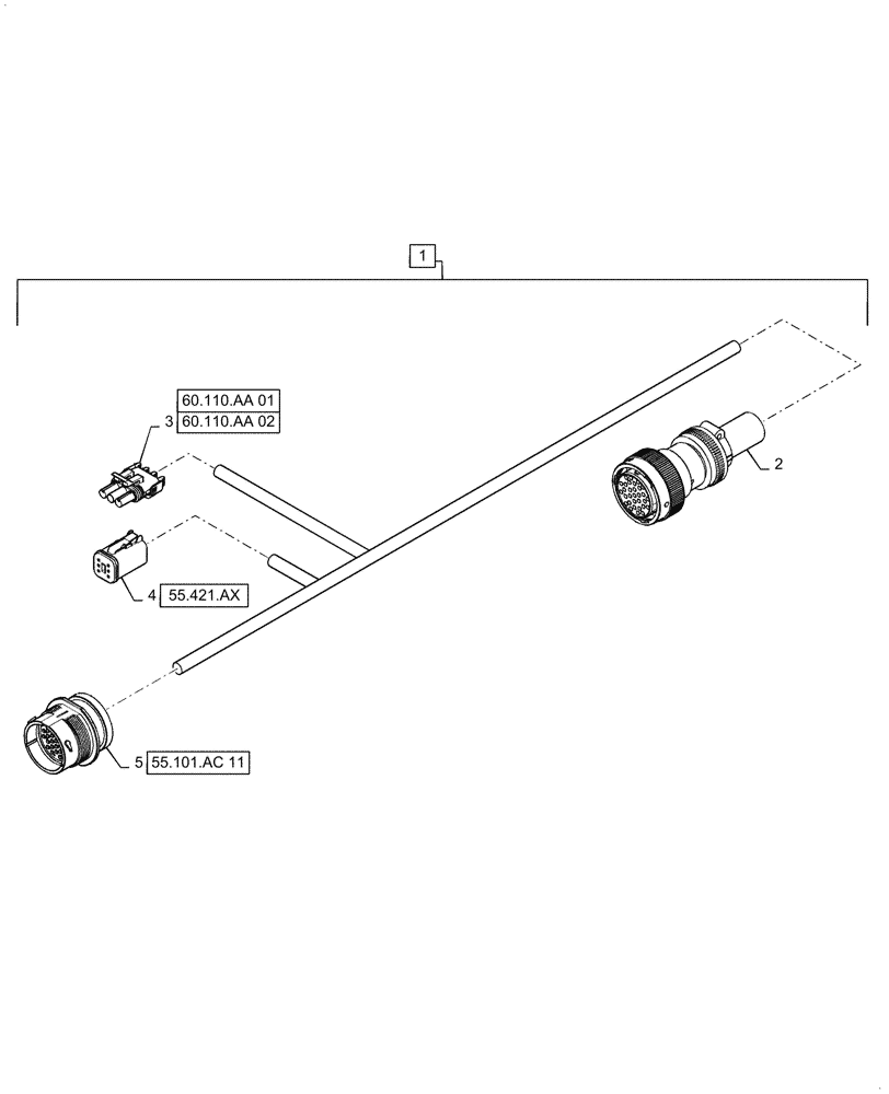Схема запчастей Case IH 7240 - (55.101.AC[26]) - FEEDER WIRE HARNESS & CONNECTOR (55) - ELECTRICAL SYSTEMS